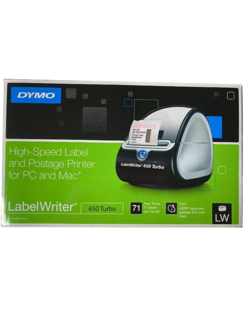 Dymo Label Writer 450 Turbo Postage Printer Mac PC Thermal Office Software